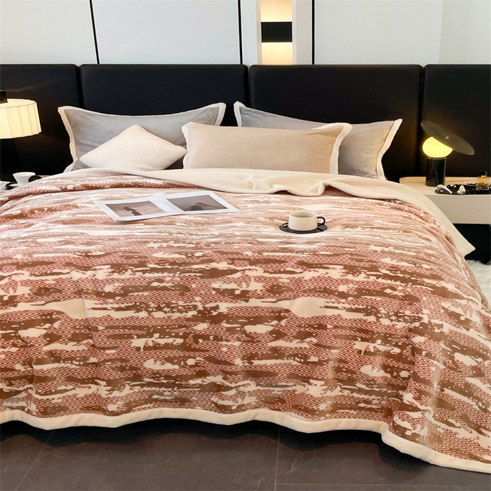 91家纺网 家纺一手货源 找家纺 凯轩毛毛毯毯子网销专供 2024新款雪绒棉四季毛毯毯子盖毛毯毯子毛毯毯子子 迷彩-咖