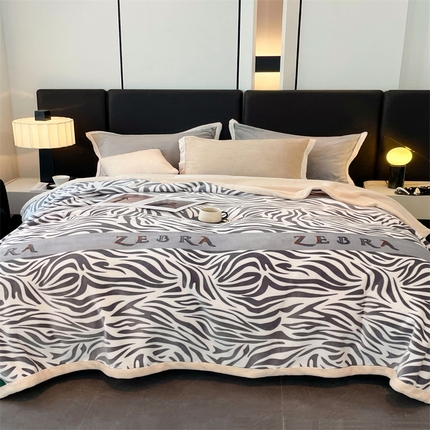 凯轩毛毛毯毯子网销专供 2024新款雪绒棉四季毛毯毯子盖毛毯毯子毛毯毯子子 斑马纹