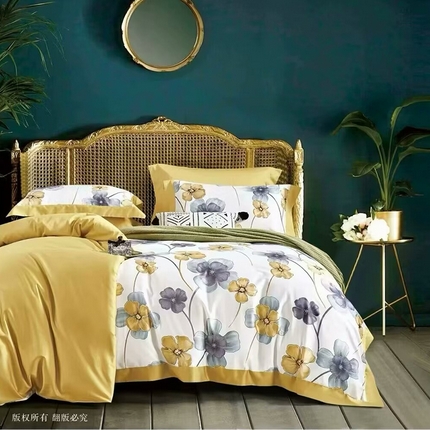 91家纺网 家纺一手货源 找家纺 （总2）未来家居 2024新款优帝100支贡缎长绒棉四件套