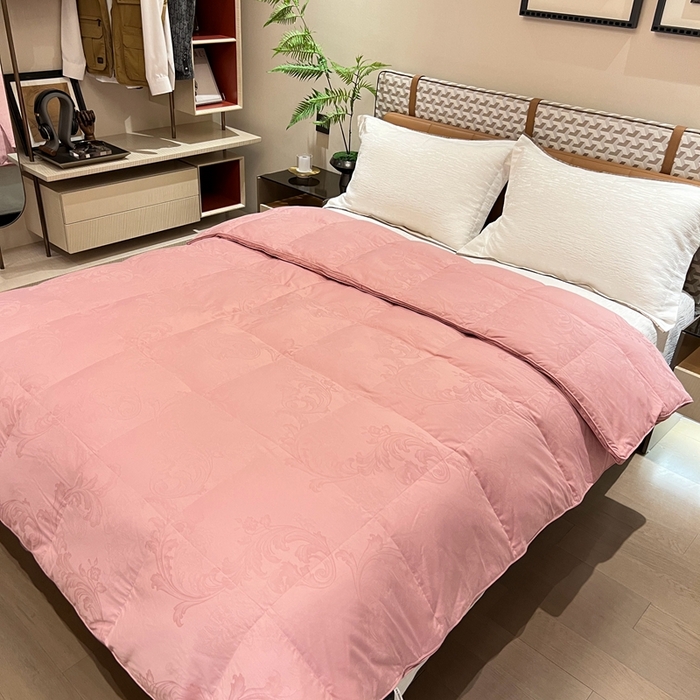 91家纺网 家纺一手货源 找家纺 静若居 2024新款双层大提花羽绒被壳不跑绒自充绒羽绒被壳厂家直销 双层凤尾豆沙2