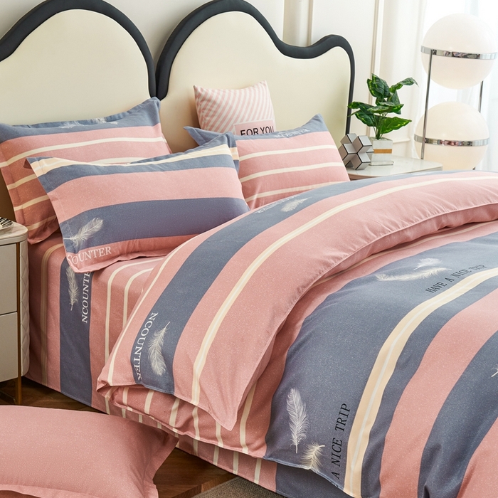 91家纺网 家纺一手货源 找家纺 鑫缘2025直播爆款印花植物羊绒加厚磨毛四件套1.2米学生三件套羽乐