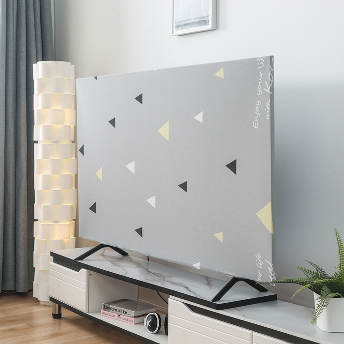 91家纺网 家纺一手货源 找家纺 千彤沙发垫 2024新款高弹力牛奶丝全包电视机防尘罩 简约三角