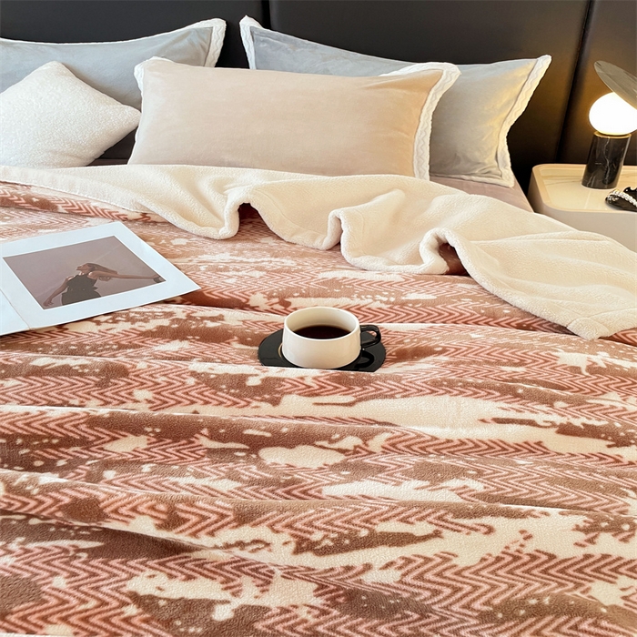 91家纺网 家纺一手货源 找家纺 凯轩毛毛毯毯子网销专供 2024新款雪绒棉四季毛毯毯子盖毛毯毯子毛毯毯子子 迷彩-咖