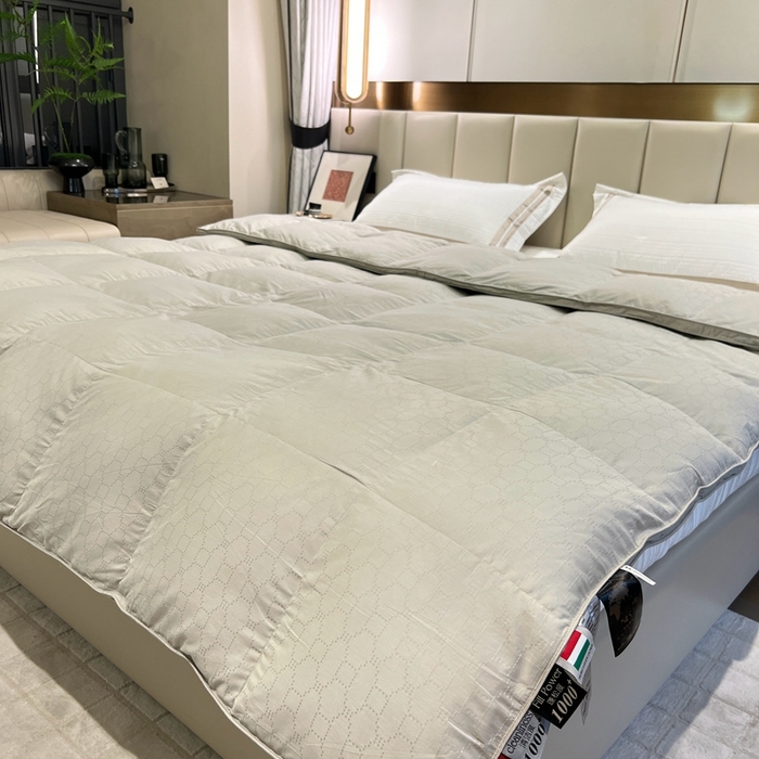 91家纺网 家纺一手货源 找家纺 静若居 2024新款方格提花双层羽绒被壳爆款推荐羽绒被壳厂家直销 西西里灰色2