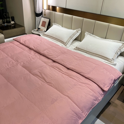 静若居 2024新款双层大提花羽绒被壳不跑绒自充绒羽绒被壳厂家直销 双层凤尾豆沙1