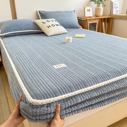 91家纺网 家纺一手货源 找家纺 （总）世纪绒品 2025新款A类提花绒白金款床笠