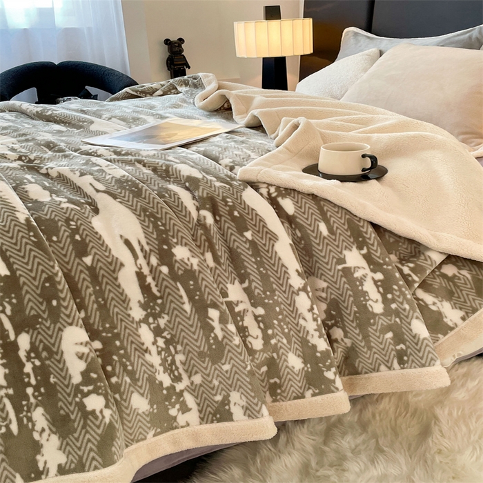 91家纺网 家纺一手货源 找家纺 凯轩毛毛毯毯子网销专供 2024新款雪绒棉四季毛毯毯子盖毛毯毯子毛毯毯子子 迷彩-卡绿