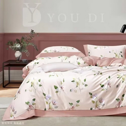 91家纺网 家纺一手货源 找家纺 （总2）未来家居 2024新款优帝100支贡缎长绒棉四件套