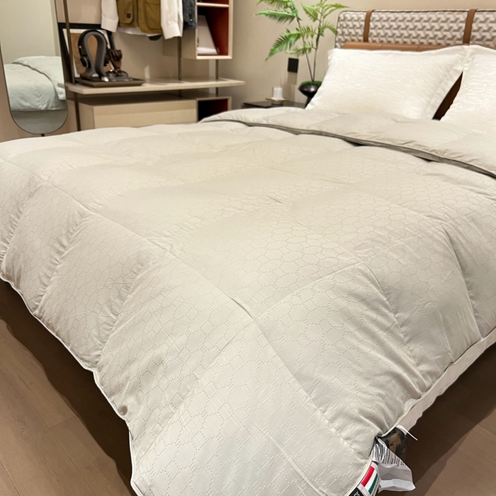 91家纺网 家纺一手货源 找家纺 静若居 2024新款方格提花双层羽绒被壳爆款推荐羽绒被壳厂家直销 西西里灰色1