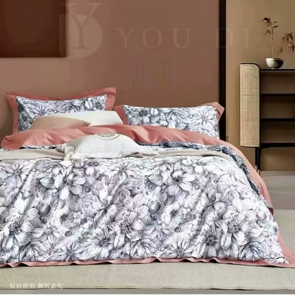 91家纺网 家纺一手货源 找家纺 （总2）未来家居 2024新款优帝100支贡缎长绒棉四件套