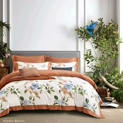 91家纺网 家纺一手货源 找家纺 （总2）未来家居 2024新款优帝100支贡缎长绒棉四件套