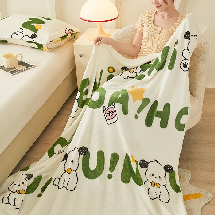 91家纺网 家纺一手货源 找家纺 千荨 2024新款多功能牛奶绒毛毯 幸运狗