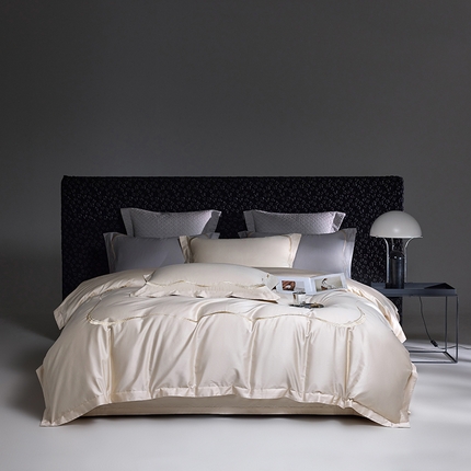 时亿家居 2024新款100支长绒棉刺绣款四件套-比利时 比利时 高级白