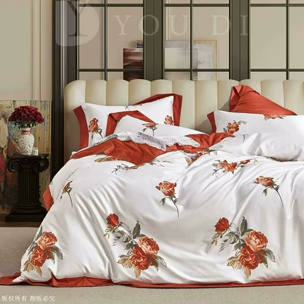 91家纺网 家纺一手货源 找家纺 （总2）未来家居 2024新款优帝100支贡缎长绒棉四件套