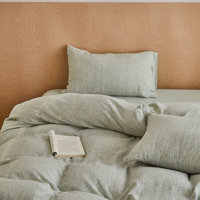 91家纺网 家纺一手货源 找家纺 淑女公社家纺 2024秋冬新款缎染双层纱四件套 松石绿