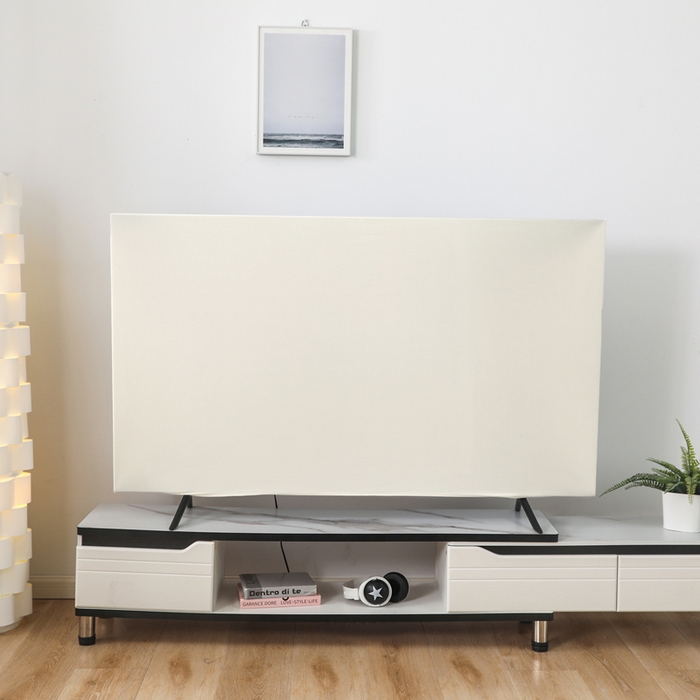 91家纺网 家纺一手货源 找家纺 千彤沙发垫 2024新款高弹力牛奶丝全包电视机防尘罩 米白