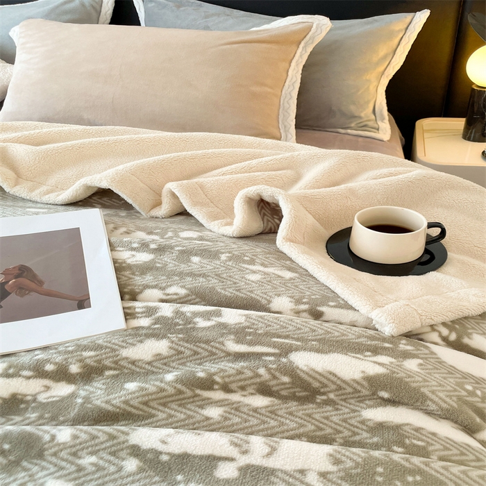 91家纺网 家纺一手货源 找家纺 凯轩毛毛毯毯子网销专供 2024新款雪绒棉四季毛毯毯子盖毛毯毯子毛毯毯子子 迷彩-卡绿