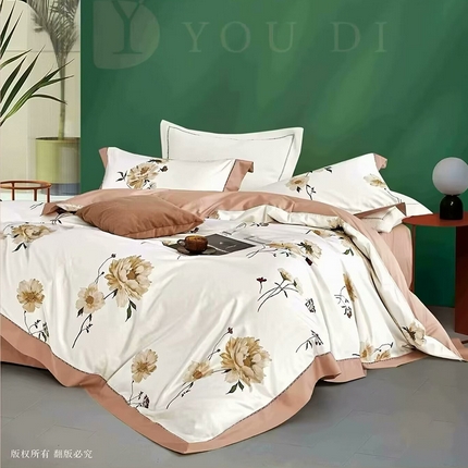 91家纺网 家纺一手货源 找家纺 （总1）未来家居 未来家居 2024新款优帝100支贡缎长绒棉四件套