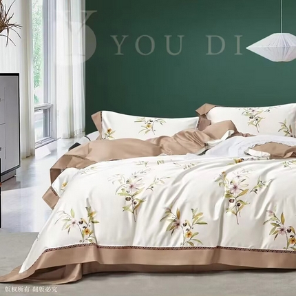 91家纺网 家纺一手货源 找家纺 （总2）未来家居 2024新款优帝100支贡缎长绒棉四件套