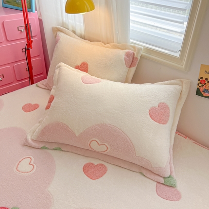 91家纺网 家纺一手货源 找家纺 韩巢家纺 2024新款雪花绒枕套一对装 蝶雅