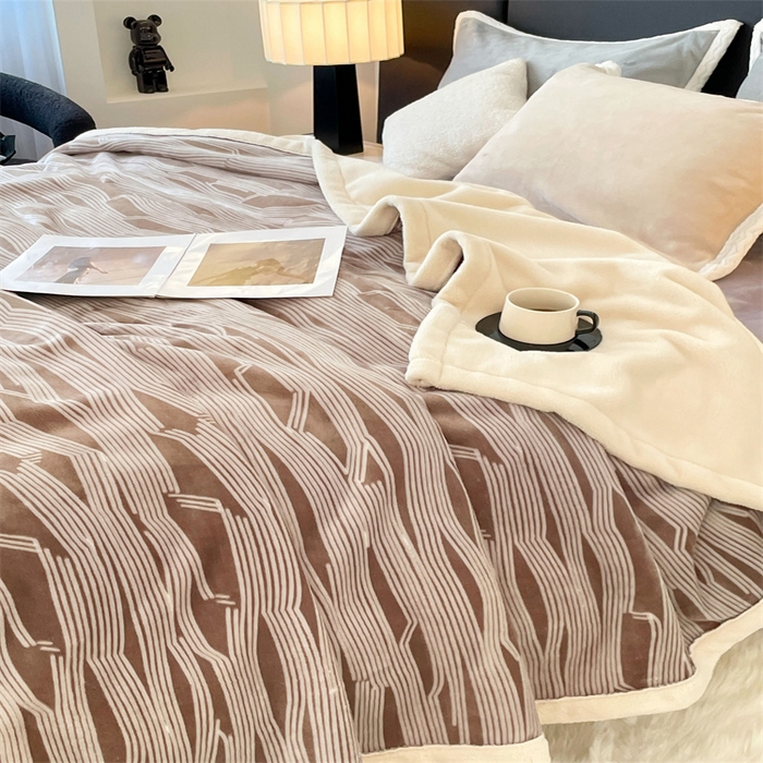 91家纺网 家纺一手货源 找家纺 凯轩毛毛毯毯子网销专供 2024新款雪绒棉四季毛毯毯子盖毛毯毯子毛毯毯子子 简约-卡其