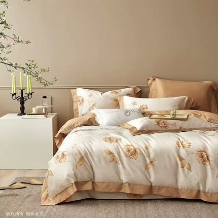 91家纺网 家纺一手货源 找家纺 （总1）未来家居 未来家居 2024新款优帝100支贡缎长绒棉四件套