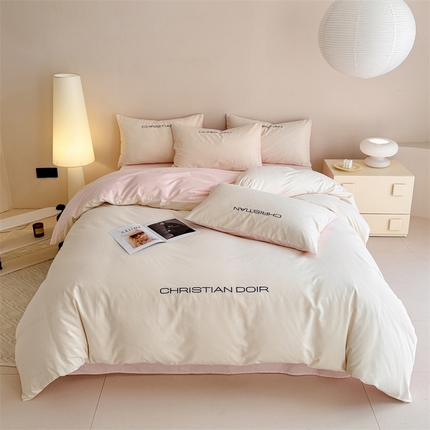 91家纺网 家纺一手货源 找家纺 （总）典曼家纺 2024新款A类简约轻奢款磨毛绣花四件套