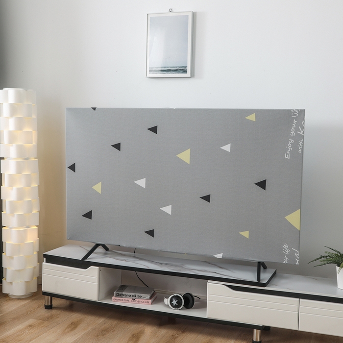 91家纺网 家纺一手货源 找家纺 千彤沙发垫 2024新款高弹力牛奶丝全包电视机防尘罩 简约三角