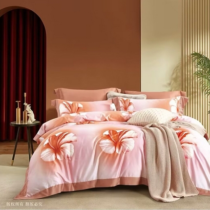 91家纺网 家纺一手货源 找家纺 （总2）未来家居 2024新款优帝100支贡缎长绒棉四件套