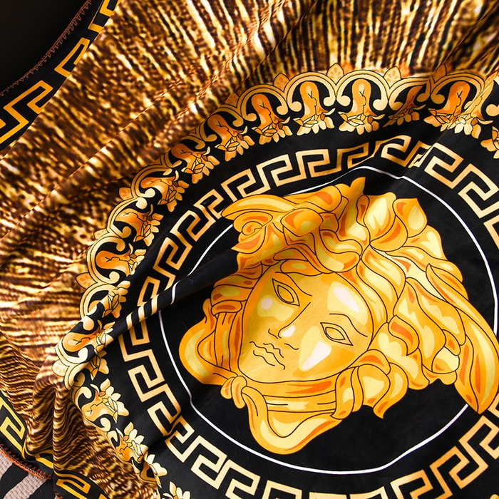 91家纺网 家纺一手货源 找家纺 爵仕 2024高档锦狐绒毛毯复合毯奢华复古绒毯爱马风格 金色范