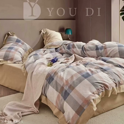 91家纺网 家纺一手货源 找家纺 （总1）未来家居 未来家居 2024新款优帝100支贡缎长绒棉四件套