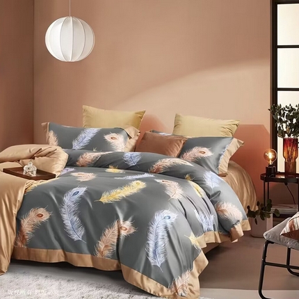 91家纺网 家纺一手货源 找家纺 （总2）未来家居 2024新款优帝100支贡缎长绒棉四件套