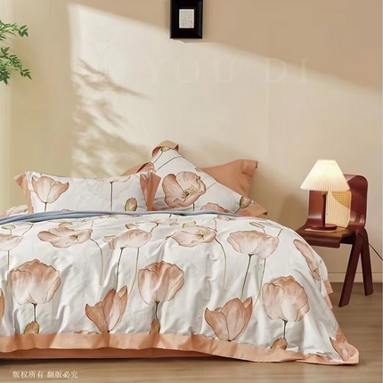 91家纺网 家纺一手货源 找家纺 （总2）未来家居 2024新款优帝100支贡缎长绒棉四件套