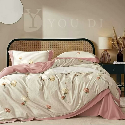 91家纺网 家纺一手货源 找家纺 （总2）未来家居 2024新款优帝100支贡缎长绒棉四件套