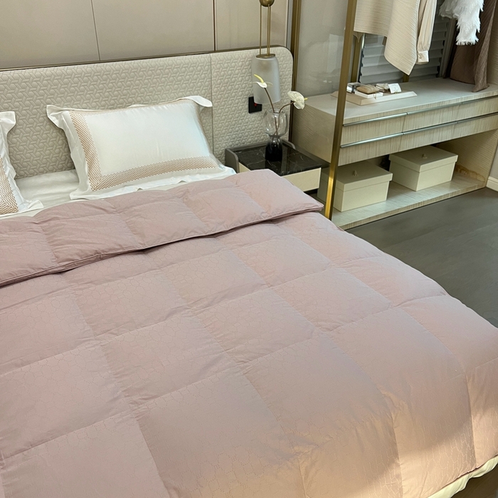 91家纺网 家纺一手货源 找家纺 静若居 2024新款方格提花双层羽绒被壳爆款推荐羽绒被壳厂家直销 西西里豆沙色2