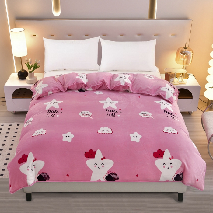 91家纺网 家纺一手货源 找家纺 绒品荟家纺 2025新款加厚牛奶绒单被套金貂绒法莱绒冬季法兰绒高克重被罩 心相随