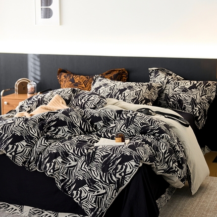 91家纺网 家纺一手货源 找家纺 （总）安莱生活 2024新款全棉纯棉A类母婴双层纱纱布压线飞边款四件套