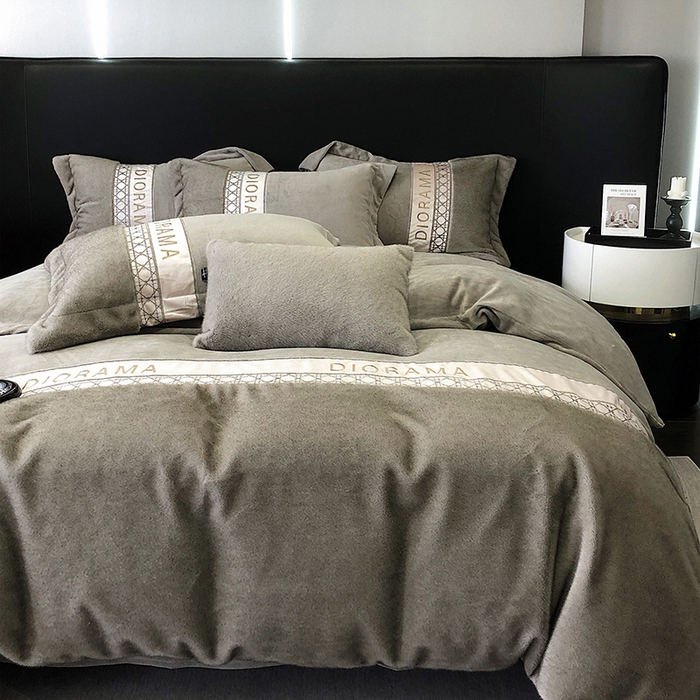 91家纺网 家纺一手货源 找家纺 安莱生活 2024新款弧貂绒皮草四件套 弗兰迪