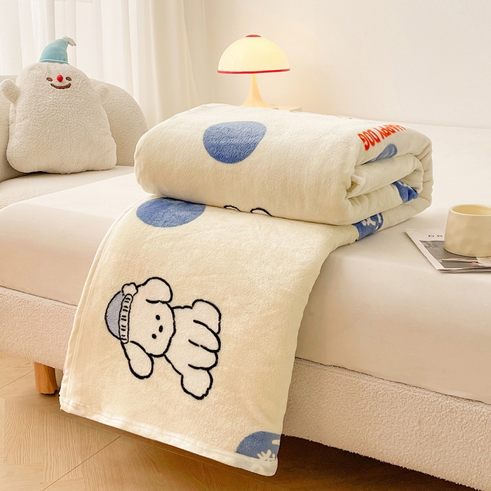 91家纺网 家纺一手货源 找家纺 千荨 2024新款多功能牛奶绒毛毯 旺财