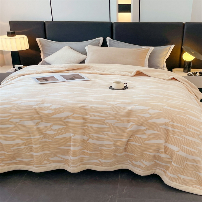 91家纺网 家纺一手货源 找家纺 凯轩毛毛毯毯子网销专供 2024新款雪绒棉四季毛毯毯子盖毛毯毯子毛毯毯子子 简约-米