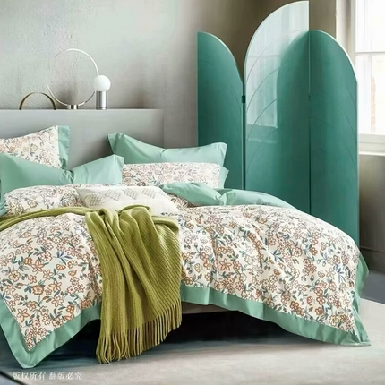 91家纺网 家纺一手货源 找家纺 （总1）未来家居 未来家居 2024新款优帝100支贡缎长绒棉四件套