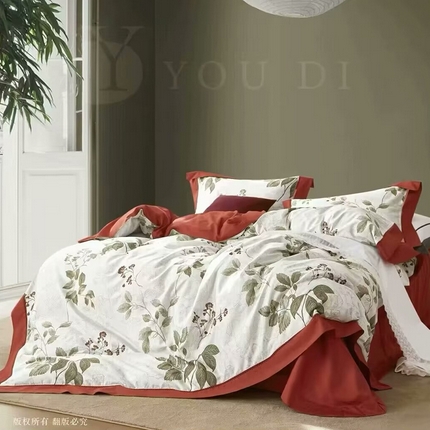 91家纺网 家纺一手货源 找家纺 （总2）未来家居 2024新款优帝100支贡缎长绒棉四件套