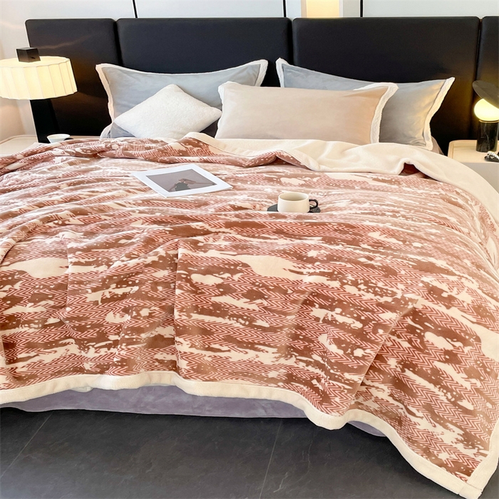 91家纺网 家纺一手货源 找家纺 凯轩毛毛毯毯子网销专供 2024新款雪绒棉四季毛毯毯子盖毛毯毯子毛毯毯子子 迷彩-咖