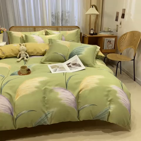 91家纺网 家纺一手货源 找家纺 丝芙妮家居 2024新款全棉磨毛四件套 原野