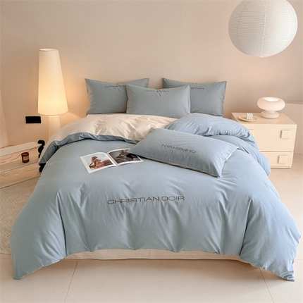 91家纺网 家纺一手货源 找家纺 （总）典曼家纺 2024新款A类简约轻奢款磨毛绣花四件套