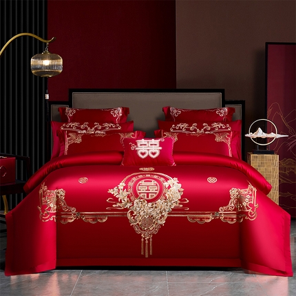 91家纺网 家纺一手货源 找家纺 （总）博之洋婚庆 2025新款婚庆刺绣四件套