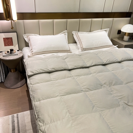 静若居 2024新款方格提花双层羽绒被壳爆款推荐羽绒被壳厂家直销 西西里灰色2