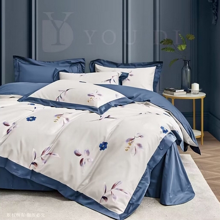 91家纺网 家纺一手货源 找家纺 （总2）未来家居 2024新款优帝100支贡缎长绒棉四件套