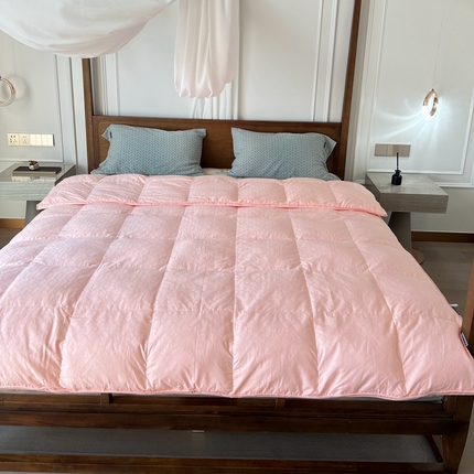 静若居 2024新款方格提花双层羽绒被壳爆款推荐羽绒被壳厂家直销 西西里粉玉1