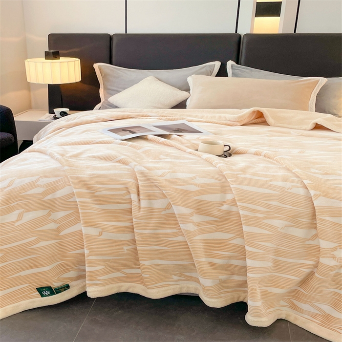 91家纺网 家纺一手货源 找家纺 凯轩毛毛毯毯子网销专供 2024新款雪绒棉四季毛毯毯子盖毛毯毯子毛毯毯子子 简约-米